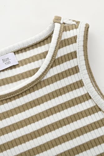 Image of BINIDUCKLING Toddler Tank Top Girls Summer Cute Striped Sleeveless Top 24 Months-8 Years
