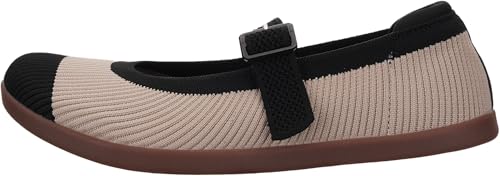 WHITIN Womens Wide Toe Box Barefoot Mary Jane Flats + Zero Drop2