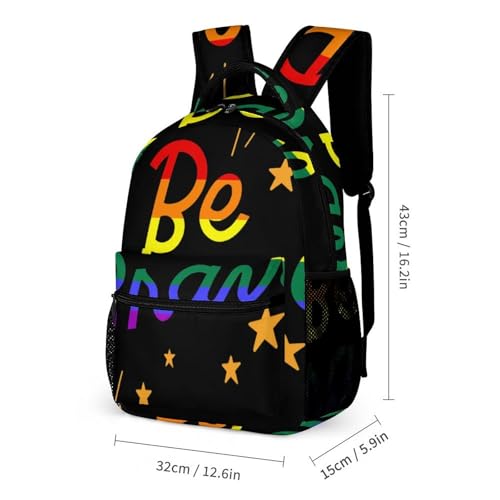 LGBT Be Brave Backpack Shoulder Bags Lunch Bag Pencil Case Box 3 Set Daypack Cute2