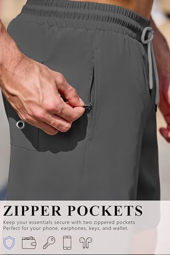 COOFANDY Mens Swim Trunks 7 Inch Board Shorts Swimwear Summer Beach 5 Inch Quick Dry Lined Bathing Suits Dark Grey Gray - image 5