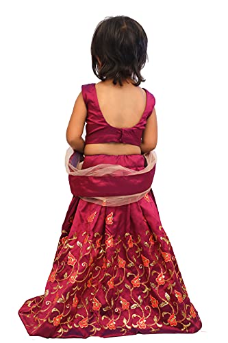 Image of Girl's Tafetta Silk Readymade Lehenga Choli