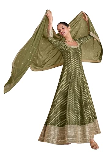 Costume long indien en organza robe fluide et légère pour grande occasion