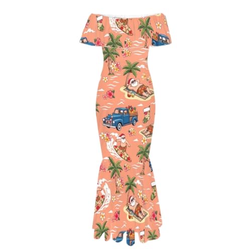 Image of Polynesian Dresses for Women Off Shoulder Maxi Dress Puletasi Samoan Dresses S-7XL