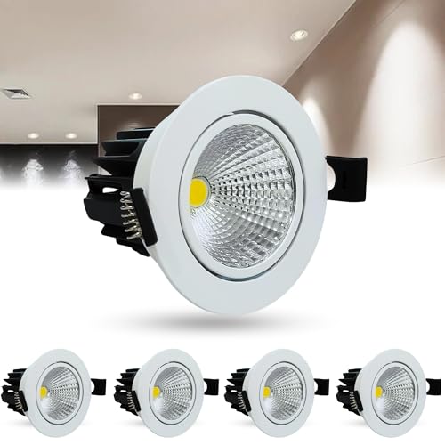 Image of D'Mak Moveble LED COB Light | Recessed LED Ceiling Light for Indoor Lighting | Natural White Color | Aluminium Body (5, 12 Watt)