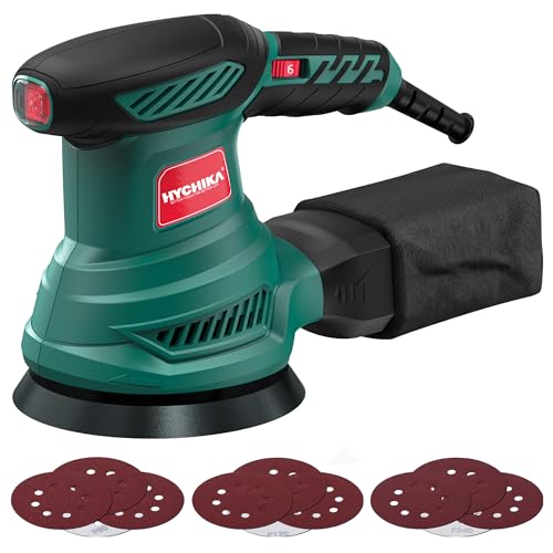 HYCHIKA 5-Inch Random Orbital Sander, 13000RPM Electric Palm Sander with