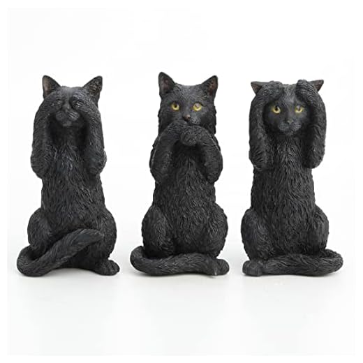 Veronese Design 4 Inch Black Kittens Hear Speak See No Evil Resin Figurine Miniature