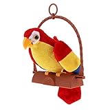 Los Regalos del Juguete De Peluche De Peluche De Loro De Peluche para Niños Repiten Lo Que Yoy Dice - Rojo