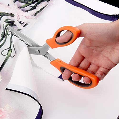 Lamoutor Pinking Shears Professional Zig Zag Cut Scissors with