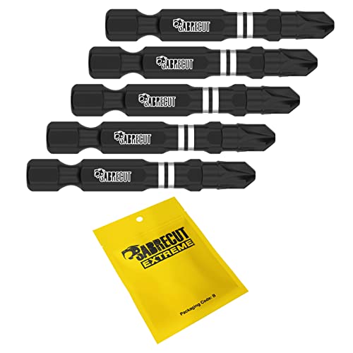 5 x SabreCut SCPZ350_5 50mm PZ3 Impact Screwdriver Driver Bits Set Single Ended Pozidriv POZI No.3 Heavy Duty