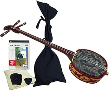 Amazon.co.jp: 沖縄三線 ベビー三線 スンチーレッド 人工皮6点セット B