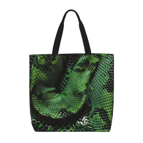 Image of kkvhhyuo Green Snakeskin Tote Bag for Women Shoulder Bag