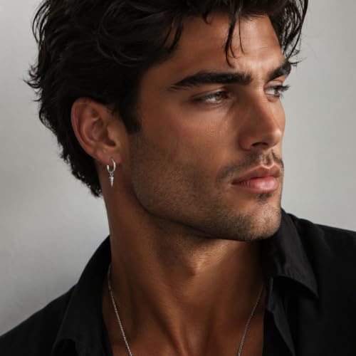 Image of Young & Forever Gift Stainless Steel Hoop Stud Earrings for Men and Boys