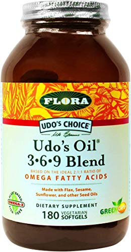 Udo’s Oil Capsules Triple Omega 3-6-9 180 ct Vegetarian Softgels - Organic Fatty