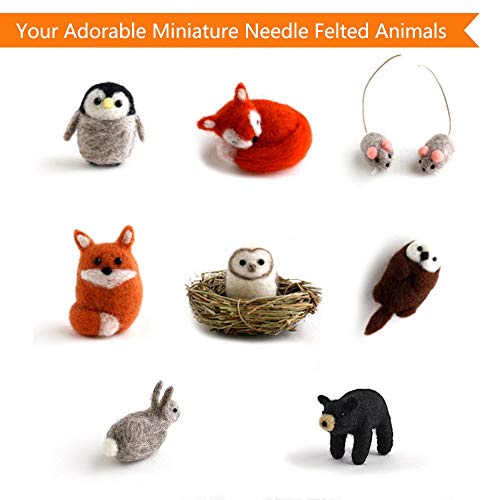 Needle Felting Kit SIMPZIA Wool Felting Tools Kit - Felting Needles, Needle Felting Foam, Scissors, Wooden Handle, Awl, Glue Stick, Finger cots, Great for DIY Felting Wool Projects