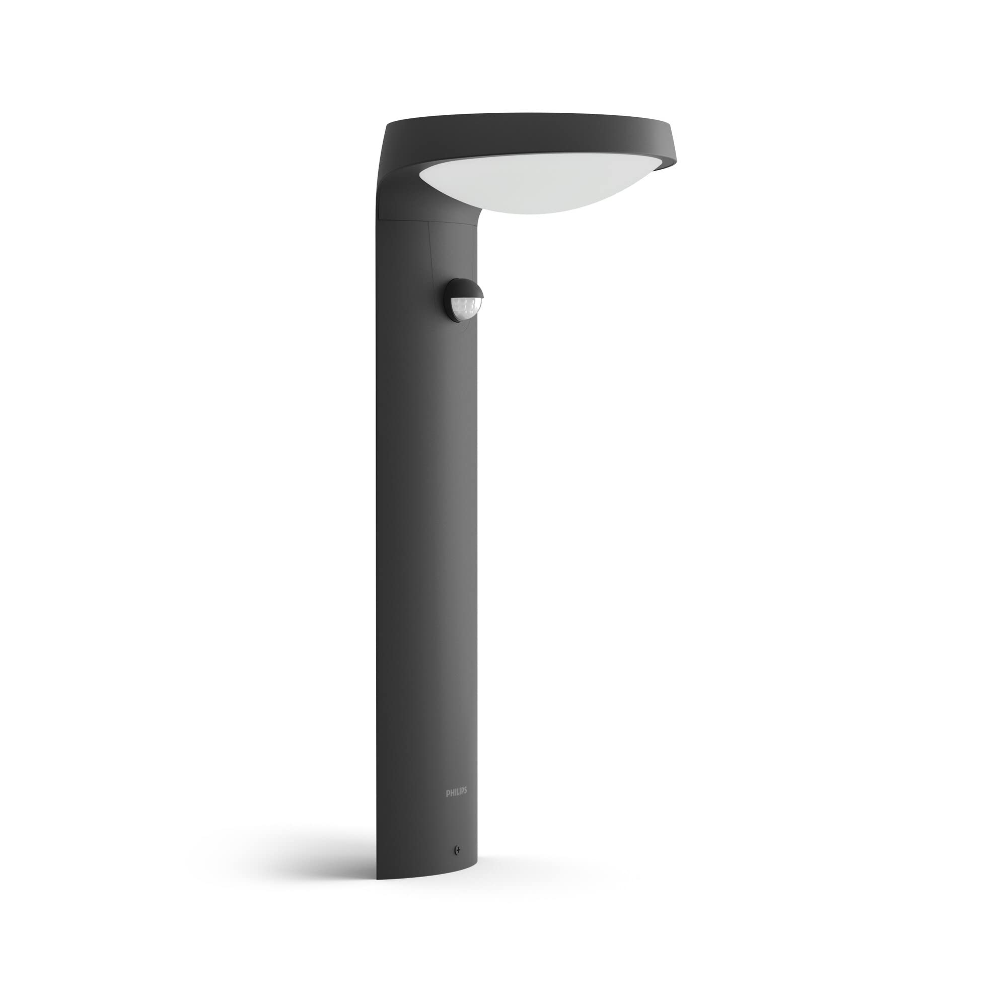 Philips Tyla Outdoor Sockelleuchte (9 W), wetterfeste Außenleuchte mit Bewegungsmelder und warmweißem Licht, energiesparende LED Beleuchtung, anthrazit, Warmweiß