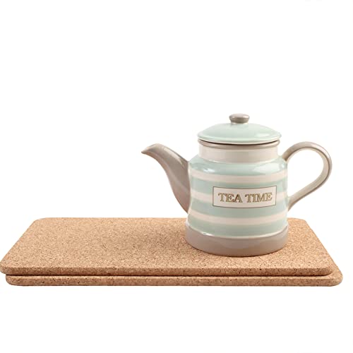 Image of T&G Set x 2 Rect. Hot Pot Stands in Natural Cork.40x20cm