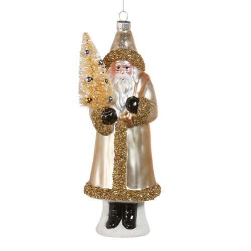Père Noël à paillettes en verre RAZ Imports 22 cm multicolore figurine pour sapin