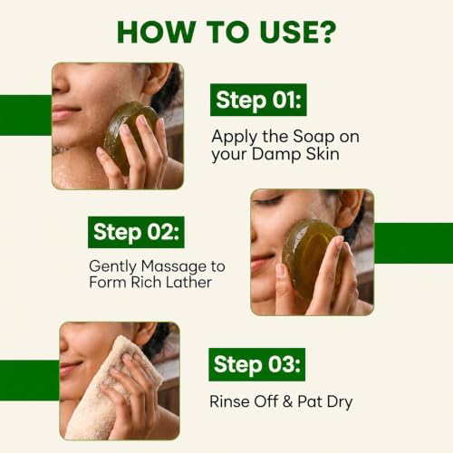 Image of Herbal Handmade Bathing Soap 100gm (1 Piece) | Neem Soap for Deep Cleansing | Removes Dirt & Impurities | No Mineral Oils | Suitable for All Skin Types