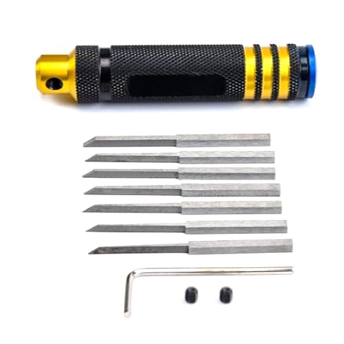 DIIOOMIEEU Model Chisels Model Scriber Resin Cutting Tool Craping Line Scraping Chisels with 0.1/0.2/0.4/0.6/0.8/1.0/2.0mm Cutter