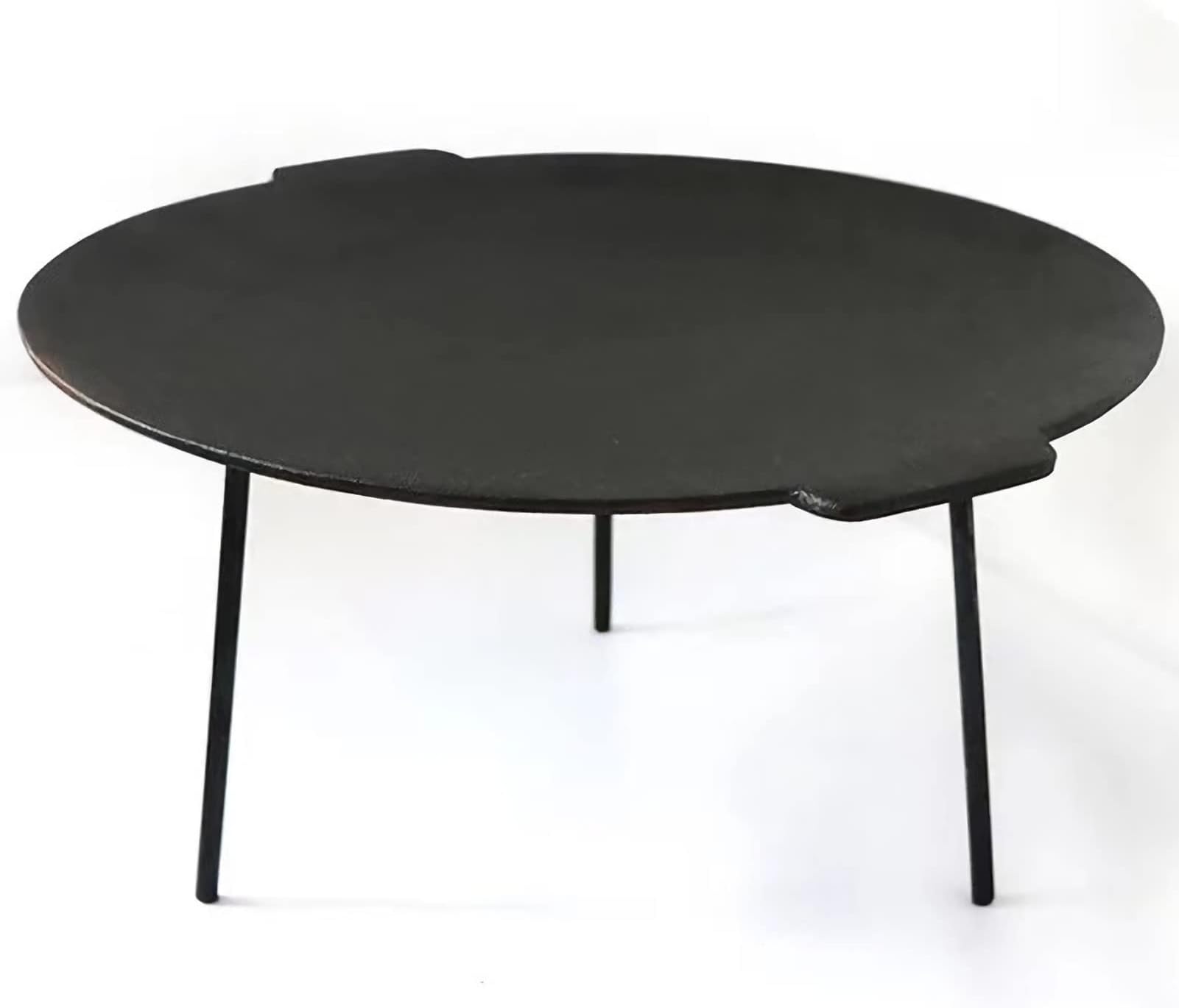 18" Cast Iron Griddle, Round Iron Pan, Portable Campfire Grill with 3 Removable Legs for Outdoor BBQ Cooking, Grilling and Frying Outdoor Camping