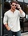 MAGCOMSEN Men's Henley Long Sleeve Shirt Moisture Wicking Polyester Shirts Lightweight T-Shirts Casual Basic Tees White