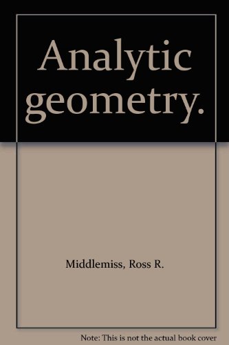 Analytic geometry. B00498D0OC Book Cover