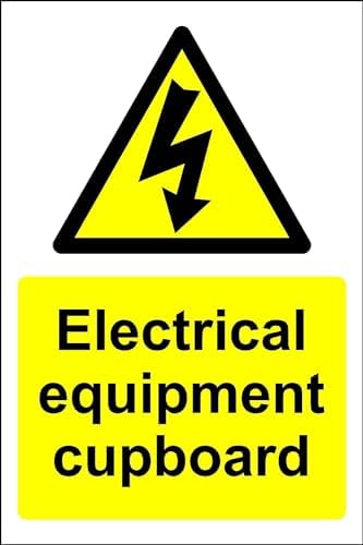 Electrical equipment cupboard sign - Self adhesive vinyl 150mm x 100mm