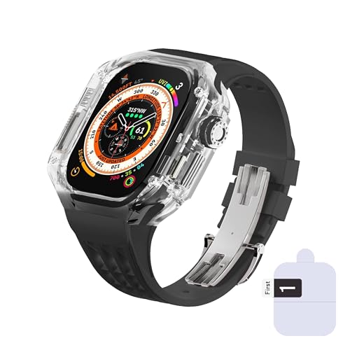 Apple Watch�Ƃ̌݊������� Series 11/10/9/8/7/6/5/4�EUltra 3/2/1�ESE 3/2/1�E49mm�E46mm�E45mm/44mm �A�b�v���E�H�b�` ��̌^ ���� �P�[�X �J�o�[ �V���R�� �o���h �X�e�����X �o�b�N��