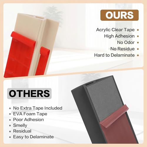 Floor Transition Strip Vinyl Door Threshold Ramp Self Adhesive Carpet Edging Strip Doorway Edge Trim, Overlap Edge Reducer for Laminate Carpet, Floor, Tile (Light Yellow Grain, 2/5" to 3/5", 3.3Ft) by DBHXXMB-HH - Image 4