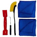 MIYIMORE 5Pcs Car Weatherstrip Installation & Cleaning Tool Kit – 2 Microfiber Towels, Groove Brush, Dual-Head ABS Shovel & 90° Metal Hook for Trim Groove, Roof Seal & Sunroof Strip