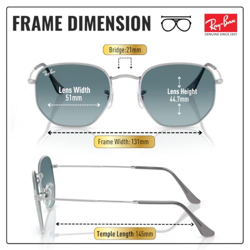 Image of Ray-Ban RB3548N HEXAGONAL FLAT LENSES Sunglasses w /Official Eyewear Kit