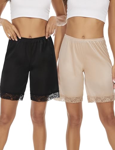Image of GYS Slip Shorts Culotte for Women Split Skirt Lace Pettipants Bloomer