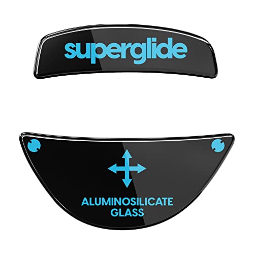 Superglide – schnellste und geschmeidigste Mausfüße/Skates aus ultrastarkem, makellosem Glas, superschnelle, Glatte und langlebige Sohle für Roccat Kone Pro/Pro Air, Schwarz