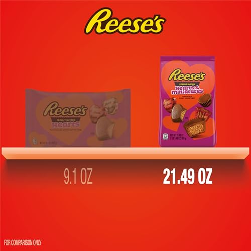 REESE'S Assorted Chocolate Peanut Butter Shapes, Valentine's Candy Bag, 21.49 oz