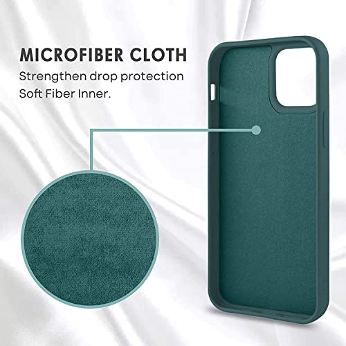 Image of DIZORO Compatible with iPhone 13 Case, Liquid Silicone Case, Full Body Protective Cover, Shockproof, Slim Phone Case, Anti-Scratch Soft Microfiber Lining, (6.1 inch Forest Green)