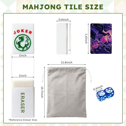 Juego de Mahjong Americano con 166 Fichas y Accesorios miniatura 2