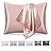 pendali Funda de Almohada de Satén para Cabello y Piel, Funda Almohada con Cremallera Oculta, Antiarrugas, Resistente a la Decoloración, 1 Pieza Microfibra Suave Fundas Almohadas 48 x 66 cm (Rosa)