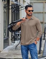 COOFANDY Mens Long Sleeve Polo Shirt Classic Casual Collared Polo Tee Shirt — image 3