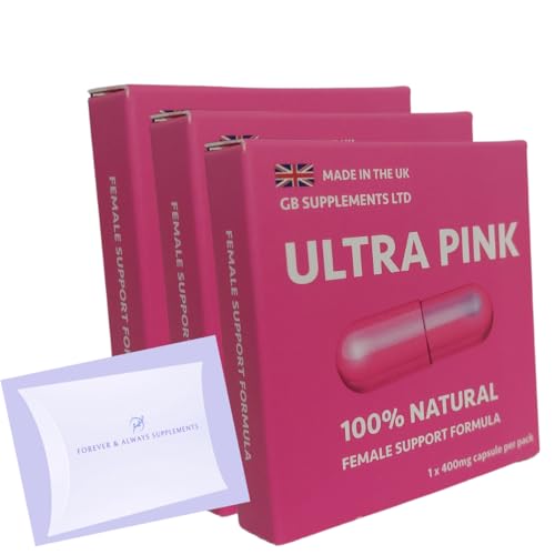 3 x Ultra Pink 400mg Tablets for Women Bundle! 100% Natural Female Supplement! Contains Maca Ginseng