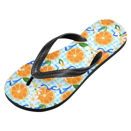 Sinestour Orange Blossom Flip Flops for Beach Thong Sandals Anti-slip Lightweight Flat Slippers for Indoor Outdoor House2
