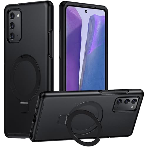 FIERANY Magnetic Stand for Samsung Galaxy Note 20 Case, [Fit for MagSafe] Adjustable Ring Kickstand, Mil-Grade Drop Test Heavy Duty Shockproof Protective Phone Case for Note 20 5G Case Black