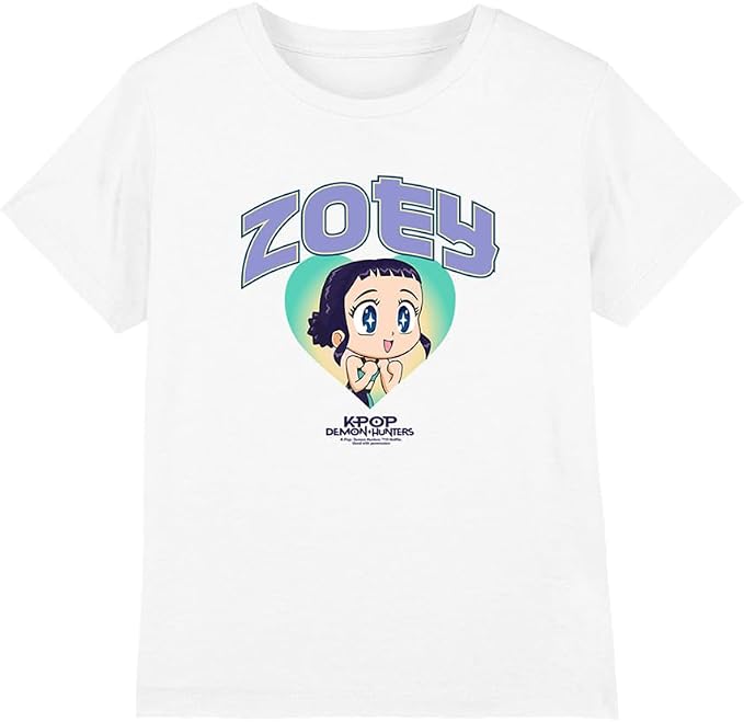KPOP Demon Hunters KPOP Demon Hunters Huntrix Zoey Collegic Kids T Shirt…