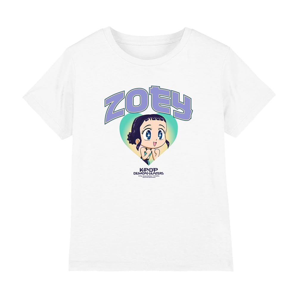 Kpop Demon Hunters White - Huntrix Zoey Collegic Kids T Shirt, 9-11