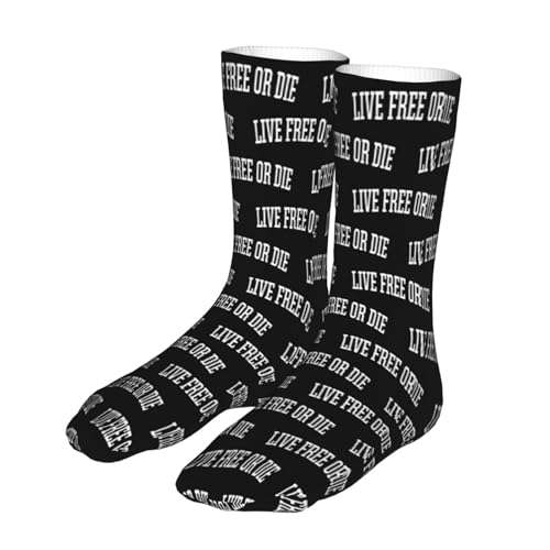 Live Free or Die Casual Calf Socks for Men's and Women's Soft Comfortable Winter Warm2