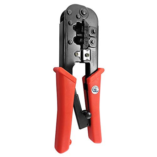 Alicate de Crimpar RJ45/11 568R + Testador De Cabos + 10 conectores RJ45 Pier + 10 Capinhas Boot