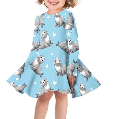 Cumagical Girls Fall Winter Dress Long Sleeve A Line Casual Dance Clothes for Toddler Girls3