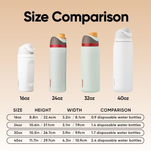 Image of Owala FreeSip Insulated Stainless Steel Water Bottle with Straw, BPA-Free Sports Water Bottle, Great for Travel, 32 Oz, Boneyard | Insulated