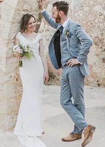 Yarizm Retro Linen 3 Pieces Suit Vintage Retro Wedding Prom Suits Slim Fit Jacket Blazer Groom Tuxedos4