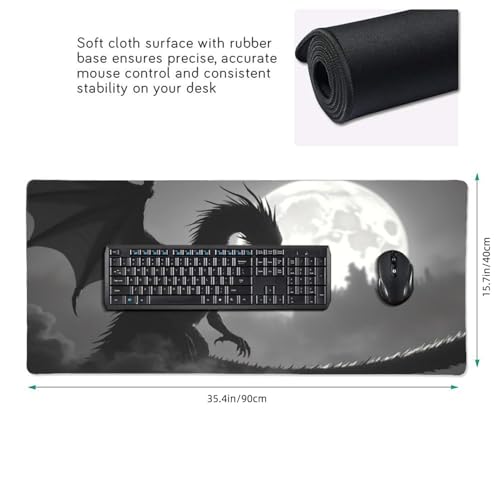 Tapis de souris de jeu grand format avec base caoutchouc pour clavier PC - 2