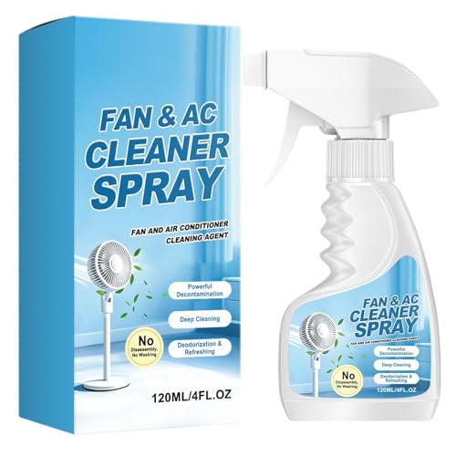 Ventilatorreiniger Spray, 120 ml starke einfache Reinigungsflüssigkeit- Klimaanlagenreiniger Spray Flüssigkeit, Für Innenbereich Zuhause Wohnzimmer Schlafzimmer Badezimmer Küche Wohnung Fami